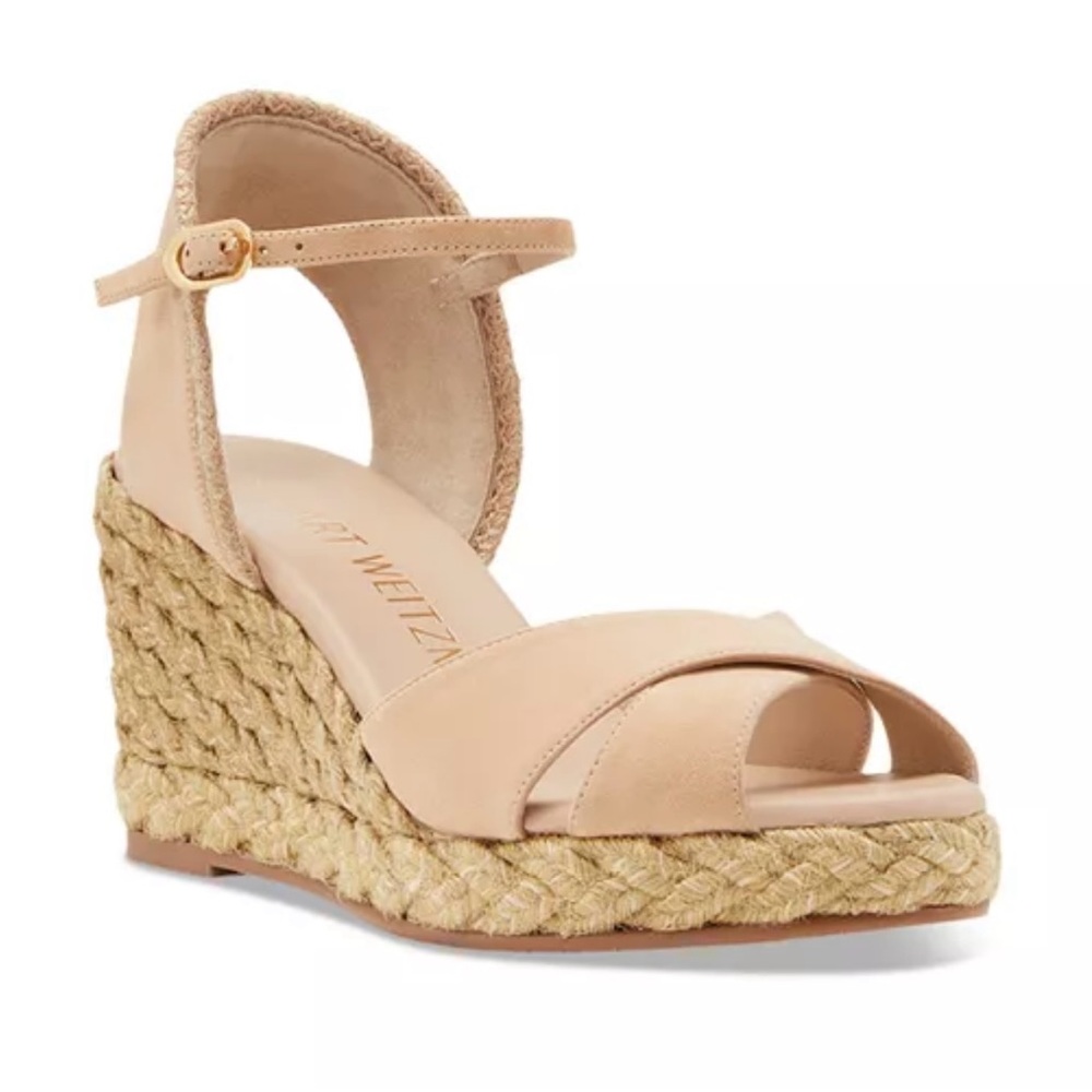 NWOT Stuart Weitzman Nude Wedge Sandals